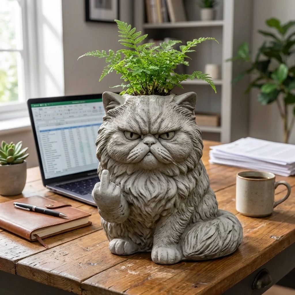 Funny Cat  Planter – Your Plants Just Got Attitude 🌿🐱