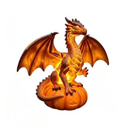 🐉 Pumpkin Dragon LED Statue-Baslayer