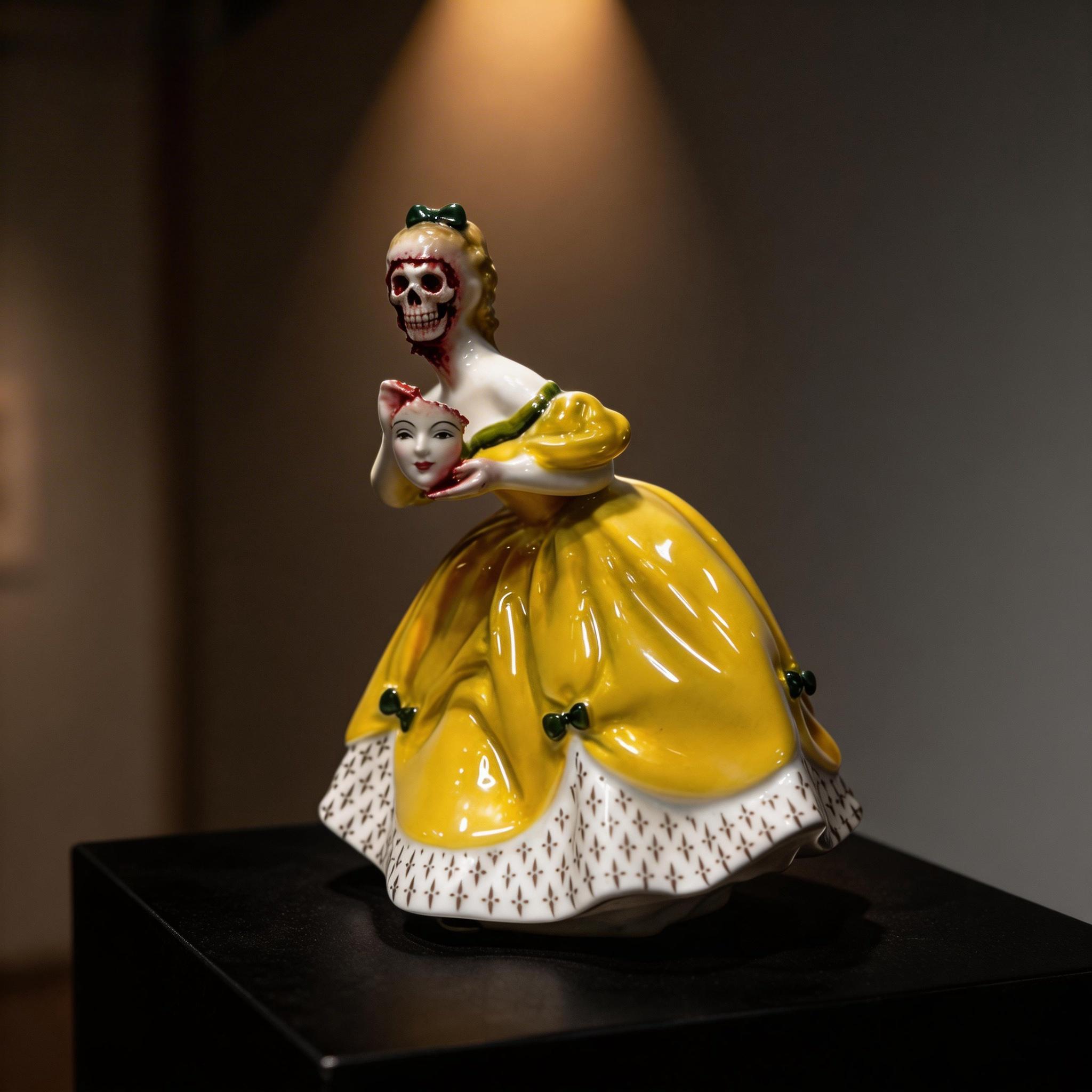 🏺✨ Broken Ladies Ceramic Art Figure – Handcrafted Mixed Media Sculpture