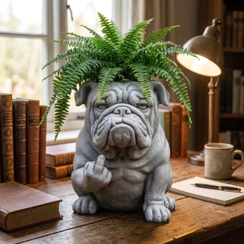 The Ultimate Office Gag Gift: "DONE" French Bulldog Planter 🌿🖕