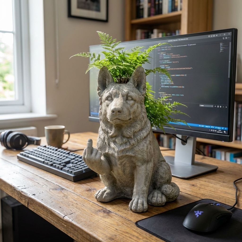 🐶Whimsical German Shepered Planter — Instantly Infuse Your Plants with Personality 🌿 