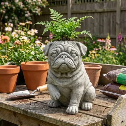 Funny Pug Planter – Your Plants Just Got Attitude 🌿🐶
