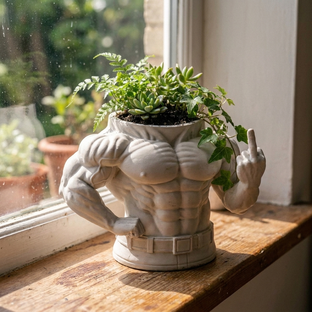Muscular man  Planter — Instantly Infuse Your Plants with Personality 🌿 