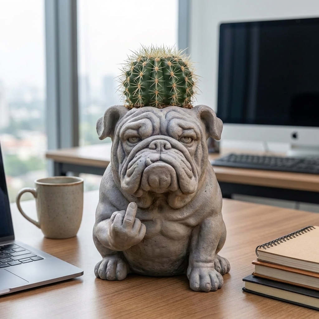 The Ultimate Office Gag Gift: "DONE" French Bulldog Planter 🌿🖕