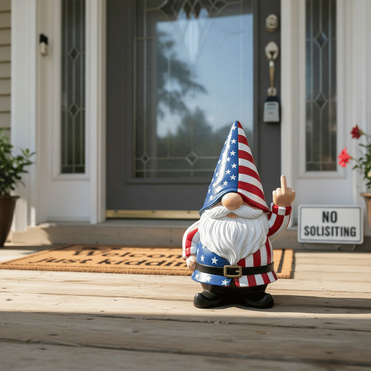 🔥Hot Sale 49% OFF -✨The Grumpy Guardian: Rude Middle Finger Gnome (Classic & Patriot Editions)