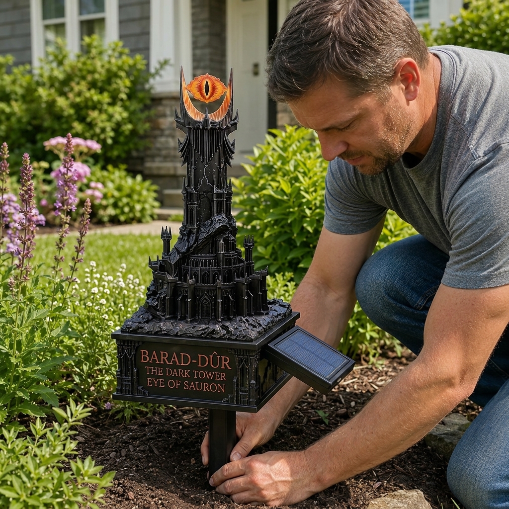 Dark Fantasy Solar Tower Garden Light