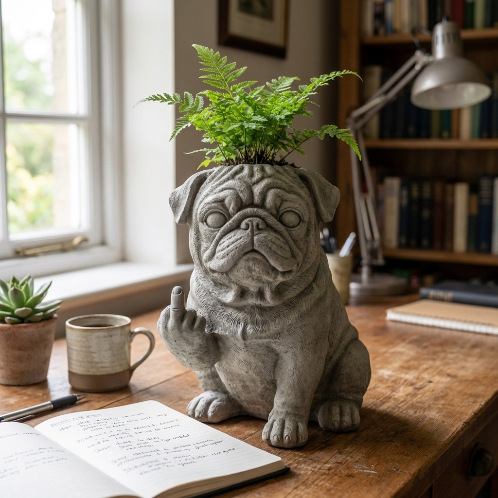 Funny Pug Planter – Your Plants Just Got Attitude 🌿🐶