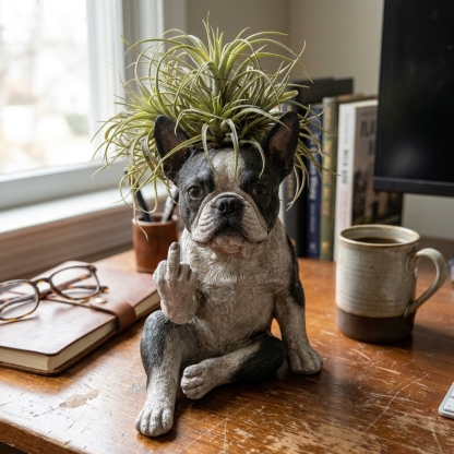 🐶Boston Terrier Planter — Instantly Infuse Your Plants with Personality 🌿 