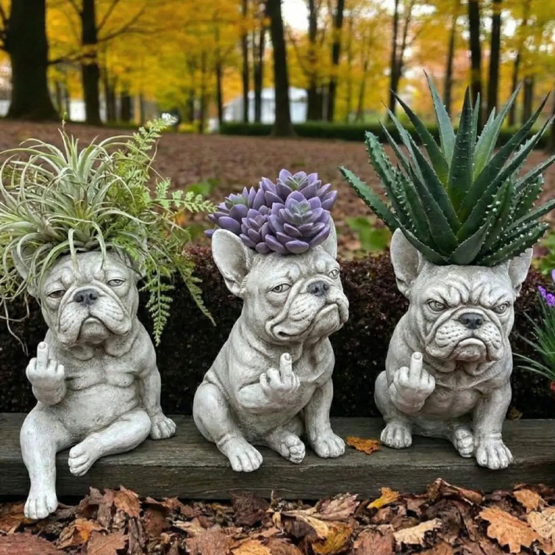 Funny French Bulldog Planter – Your Plants Just Got Attitude 🌿🐶