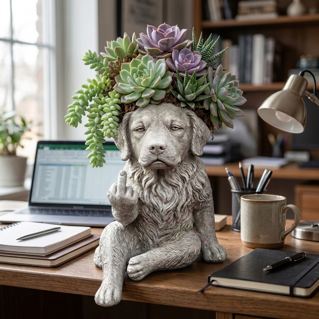 🐶Whimsical Golden Retriever Planter — Instantly Infuse Your Plants with Personality 🌿 