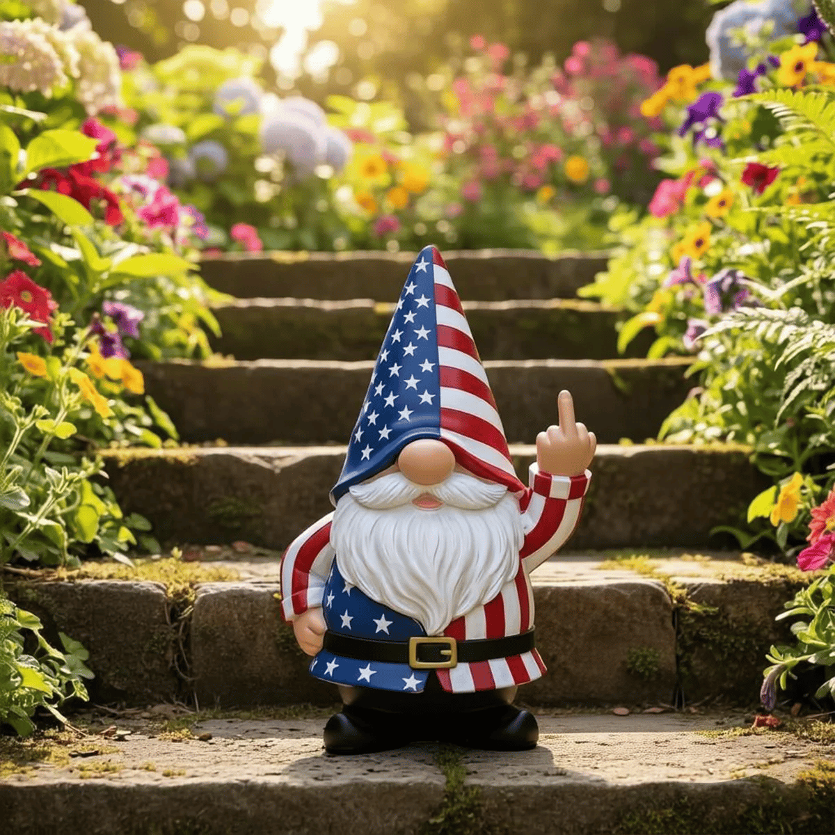 🔥Hot Sale 49% OFF -✨The Grumpy Guardian: Rude Middle Finger Gnome (Classic & Patriot Editions)