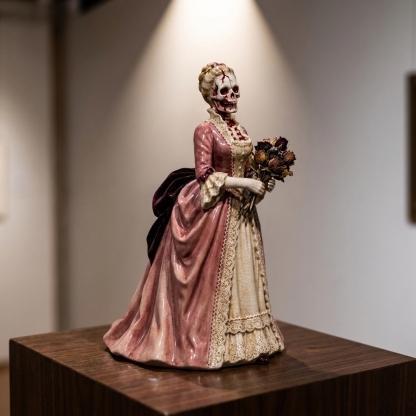 🏺✨ Broken Ladies Ceramic Art Figure – Handcrafted Mixed Media Sculpture