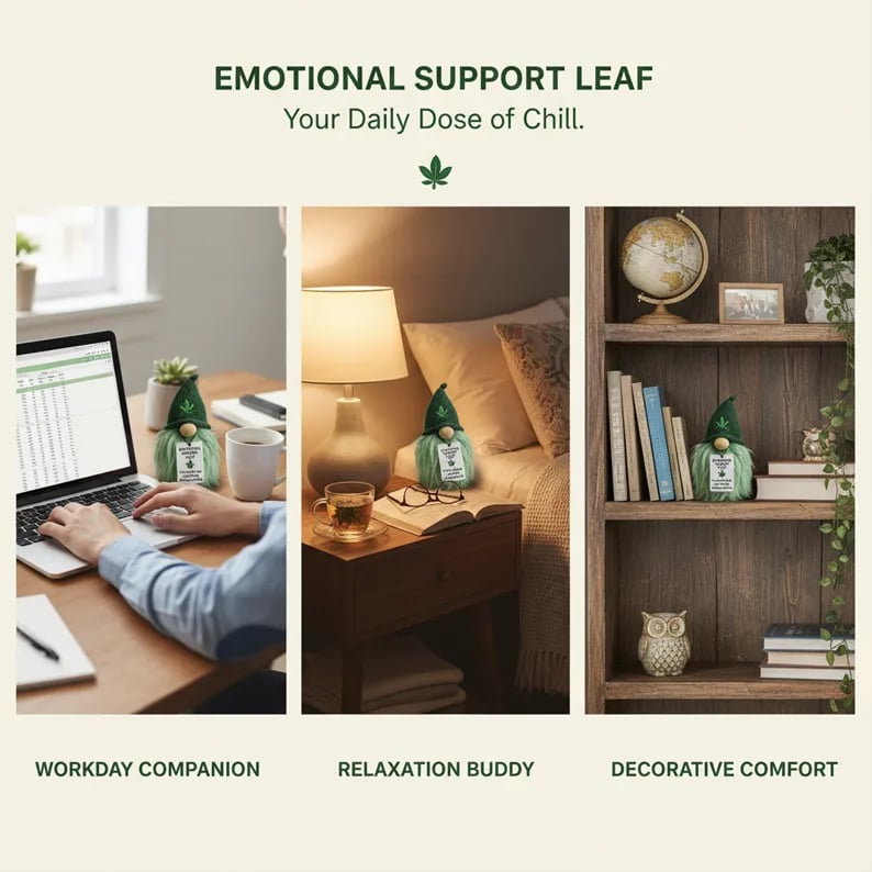 🌿💚 Emotional Support Weed Gnome – Your Little Cannabis Companion