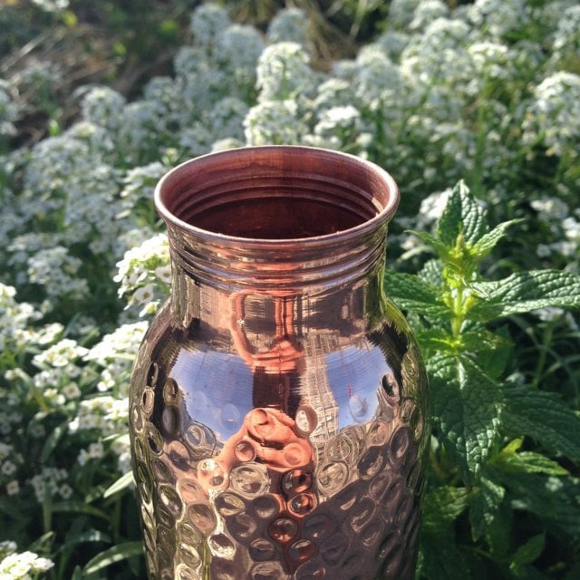Handmade Polished Pure Copper Ayurvedic Water Bottle