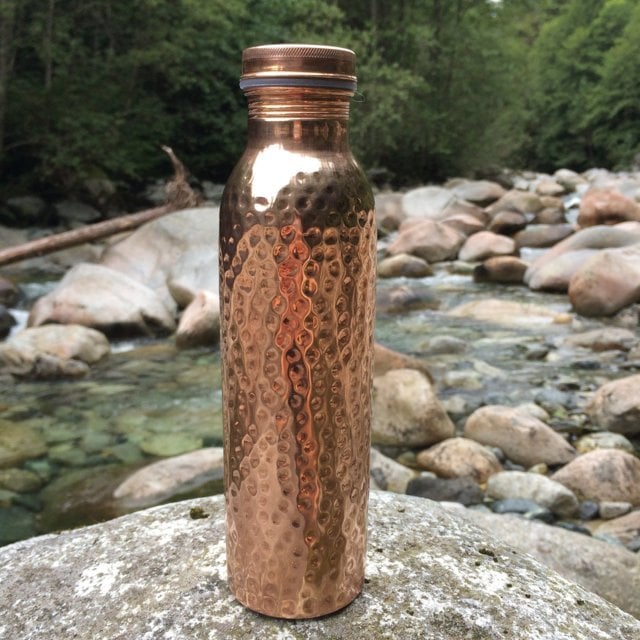 Handmade Polished Pure Copper Ayurvedic Water Bottle