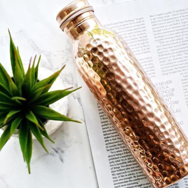 Handmade Polished Pure Copper Ayurvedic Water Bottle