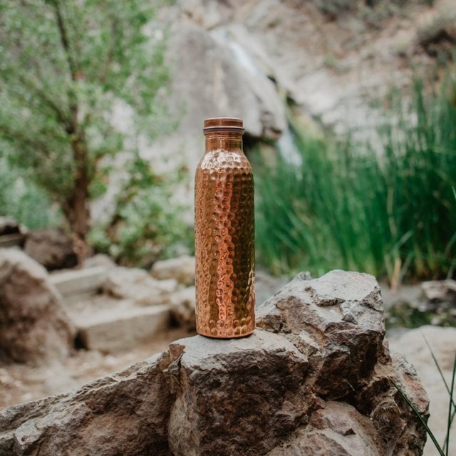 Handmade Polished Pure Copper Ayurvedic Water Bottle
