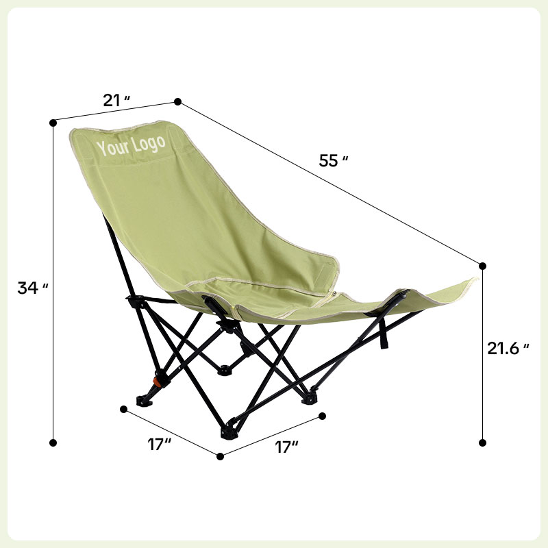 Custom Logo Reclining Camping Chair with Adjustable Back Folding Camp Recliner for Adults Portable High Back Oversized  for Corporate Branding & Gifts-strongbird