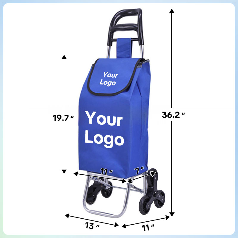 Customize Shopping cart for Groceries with Wheels and Removable Bag and Rolling Personal Handtruck Stair Climbing Cart
