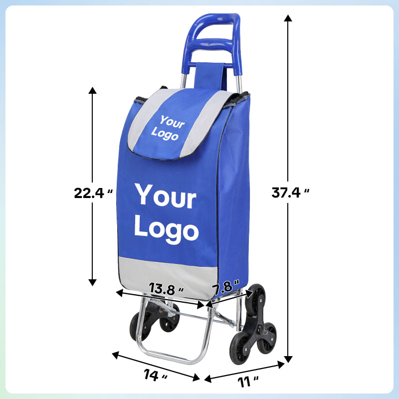 Customize Shopping cart for Groceries with Wheels and Removable Bag and Rolling Personal Handtruck Stair Climbing Cart