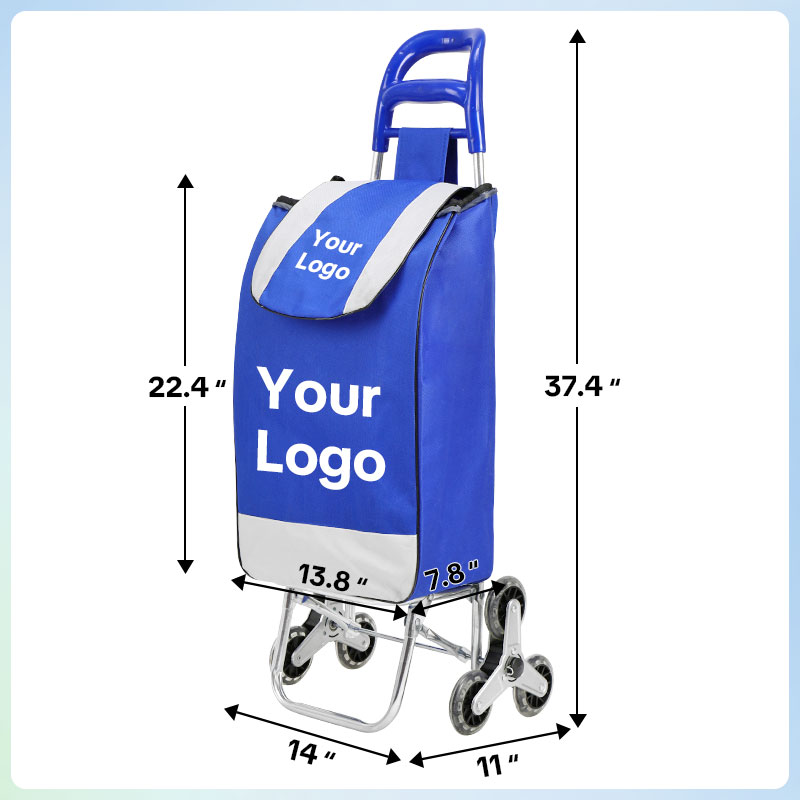 Customize Shopping cart for Groceries with Wheels and Removable Bag and Rolling Personal Handtruck Stair Climbing Cart