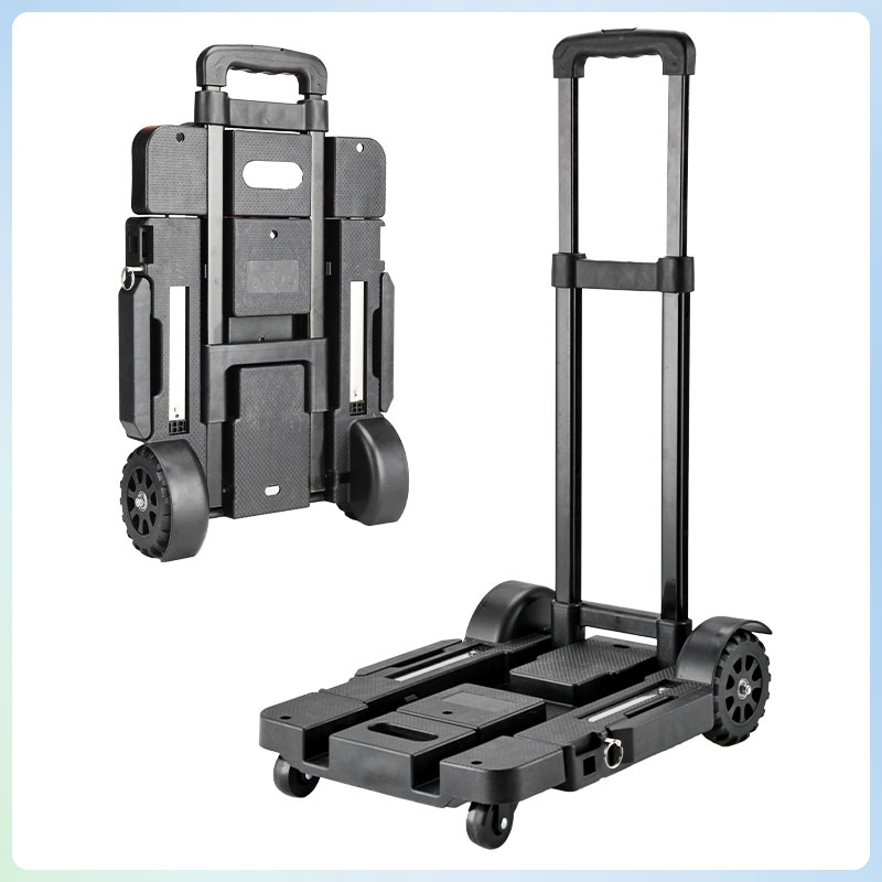 Custom Folding Hand Truck , Portable Heavy Duty Dolly Cart, 5 Wheels Collapsible Luggage Cart with Shopping Bag - Compact Trolley Cart ,Ideal Hand Cart for Travel and More