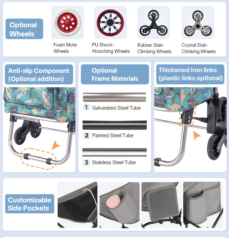 custom shopping cart with wheels