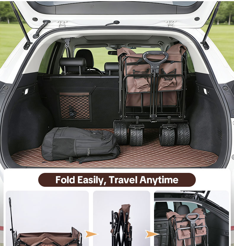 collapsible wagon with wheels