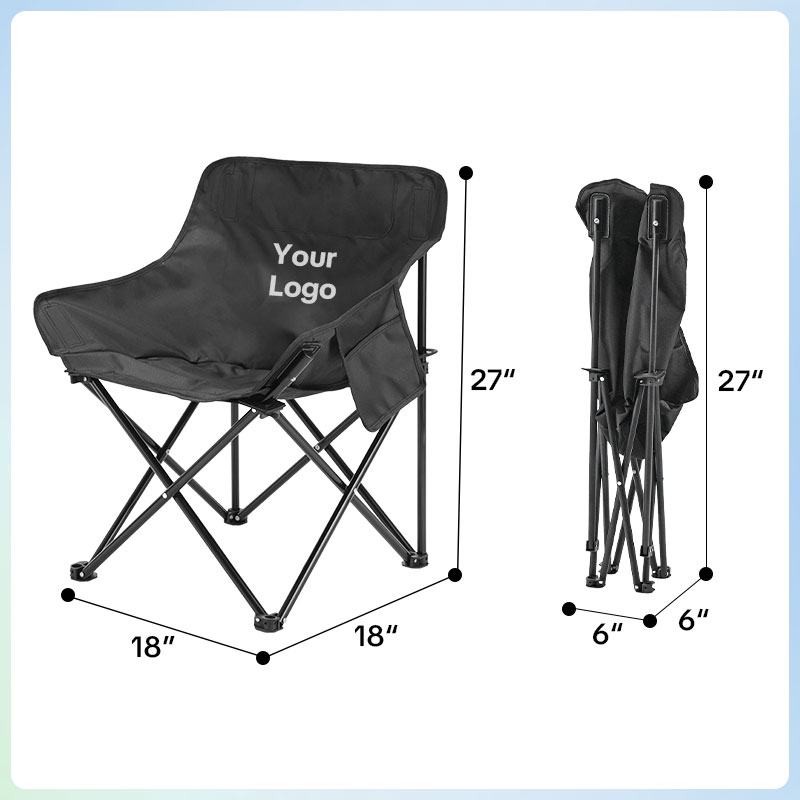 Custom Logo Compact Camping Chairs – Portable Folding Moon Chairs with Carry Bag, Heavy-Duty 600D Oxford Fabric, Supports 330lbs for Outdoor Travel, Picnic, Beach, Fishing-strongbird
