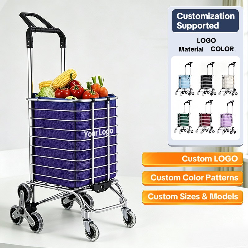 Foldable Laundry Cart | Strong Bird 8-Wheel Stair Climber