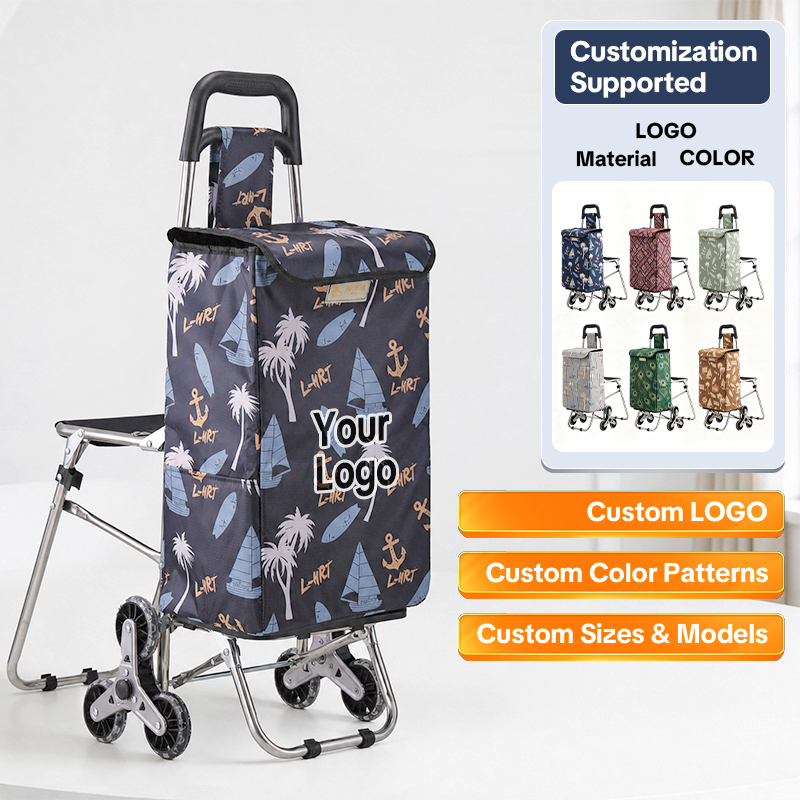 2-in-1 Shopping Cart with Seat – Carry Groceries & Sit Anytime