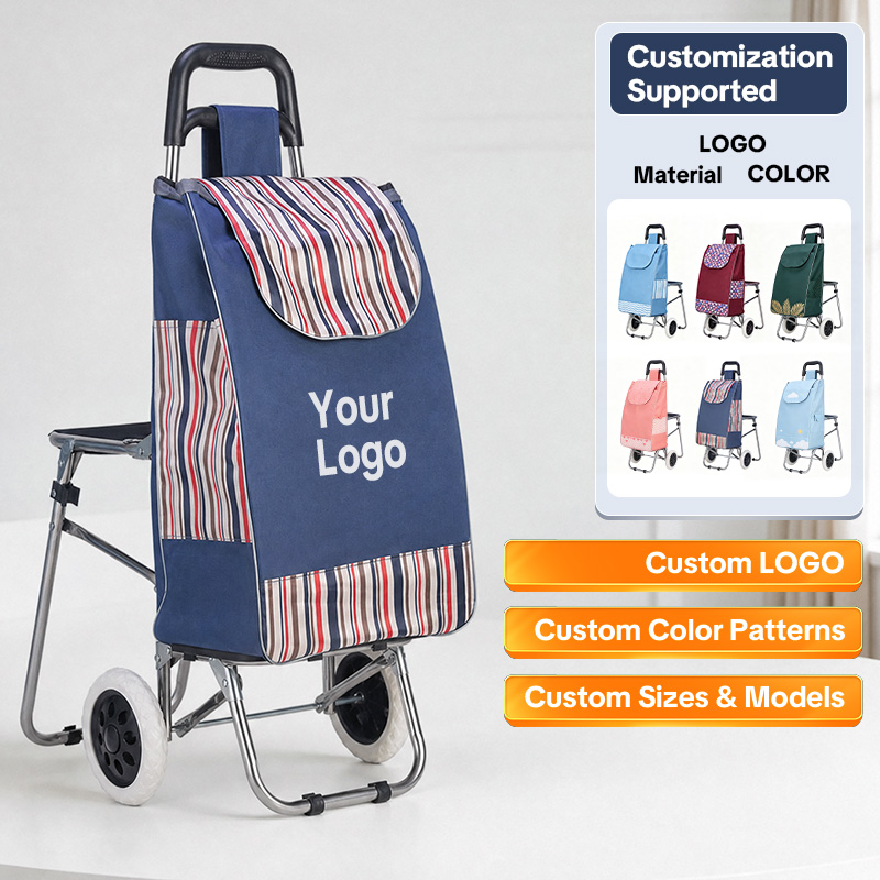 Folding Utility Cart with Built‑in Seat – Rest & Carry