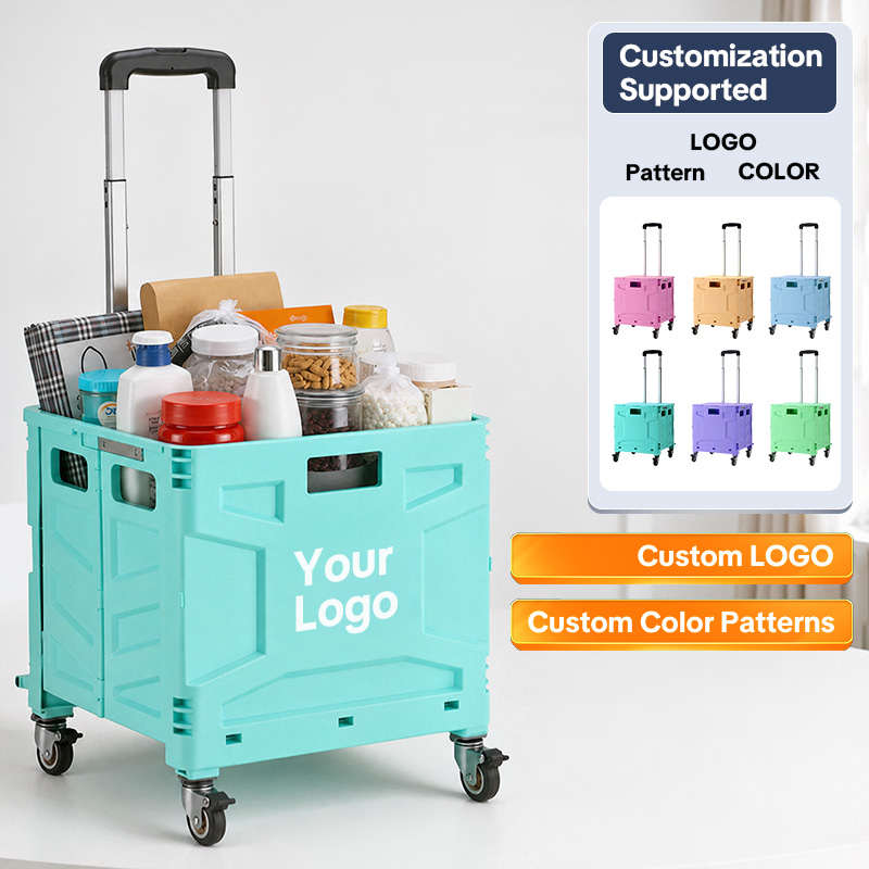 Heavy Duty Plastic Foldable Utility Cart with Wheels | OEM/Wholesale