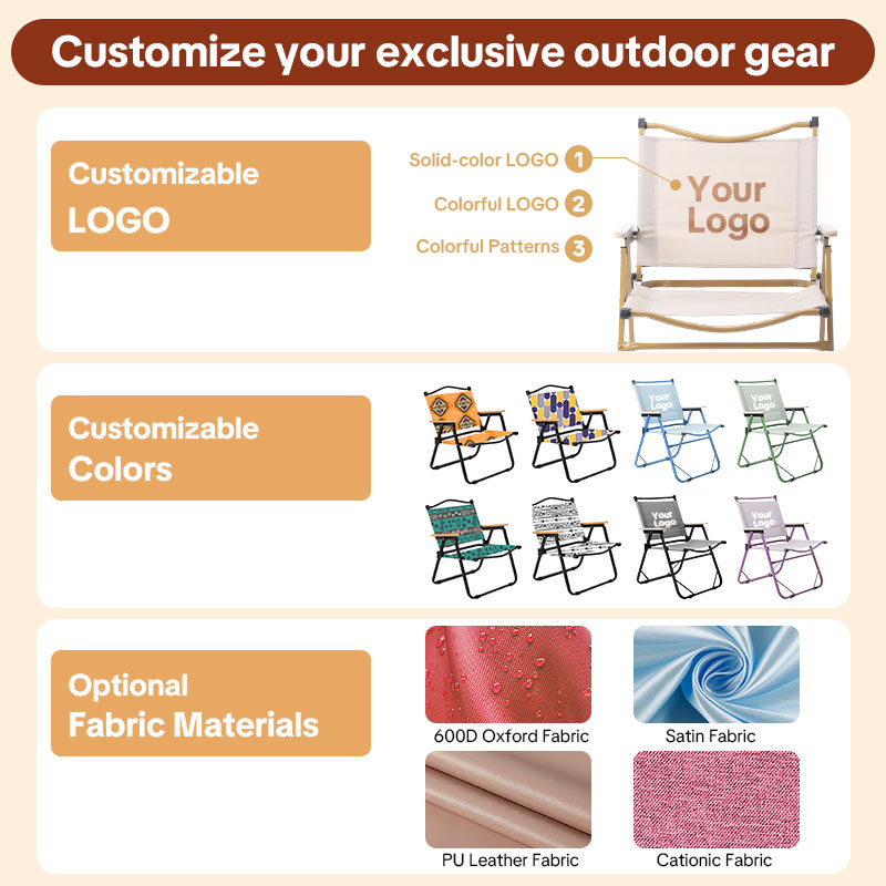 Heavy-Duty Custom Camping Chairs Wholesale - Personalized Your Logo on Portable Folding Beach Chair for Outside