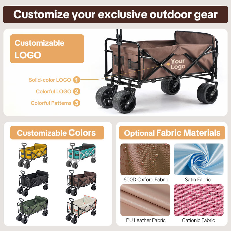 Custom Collapsible Wagon Cart | Personalized Heavy Duty Folding Wagon for Camping, Beach & Garden | Build Your Own Utility Cart with Wheels