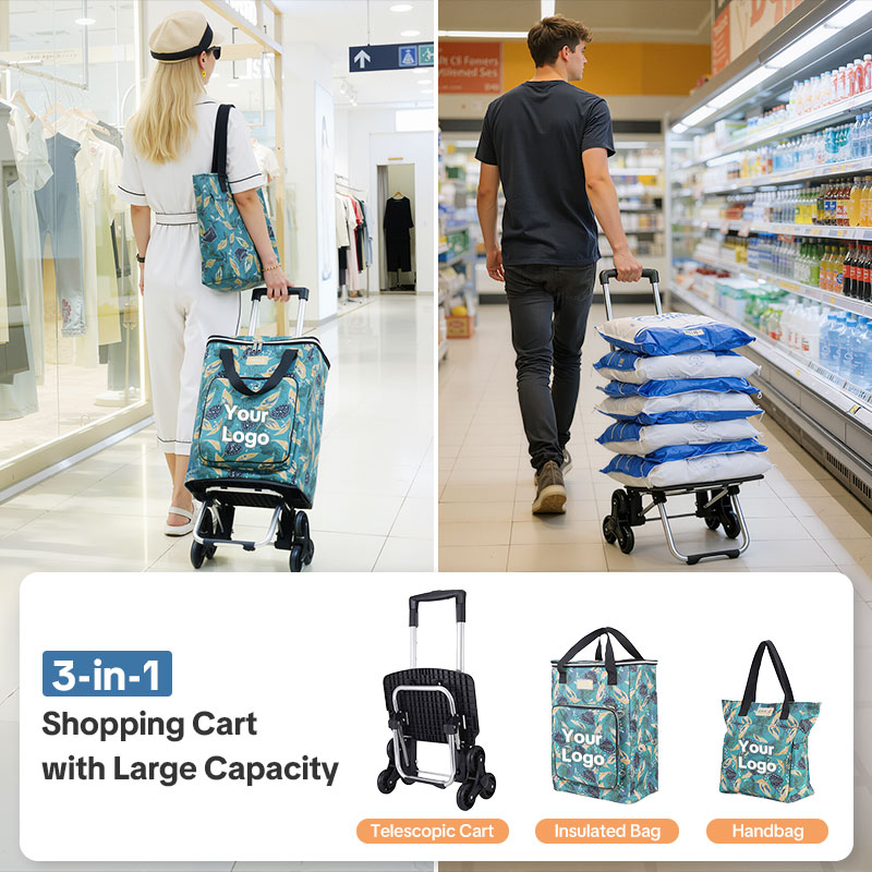 Folding Luggage Cart with Stair Climbing Wheels – Travel Easy