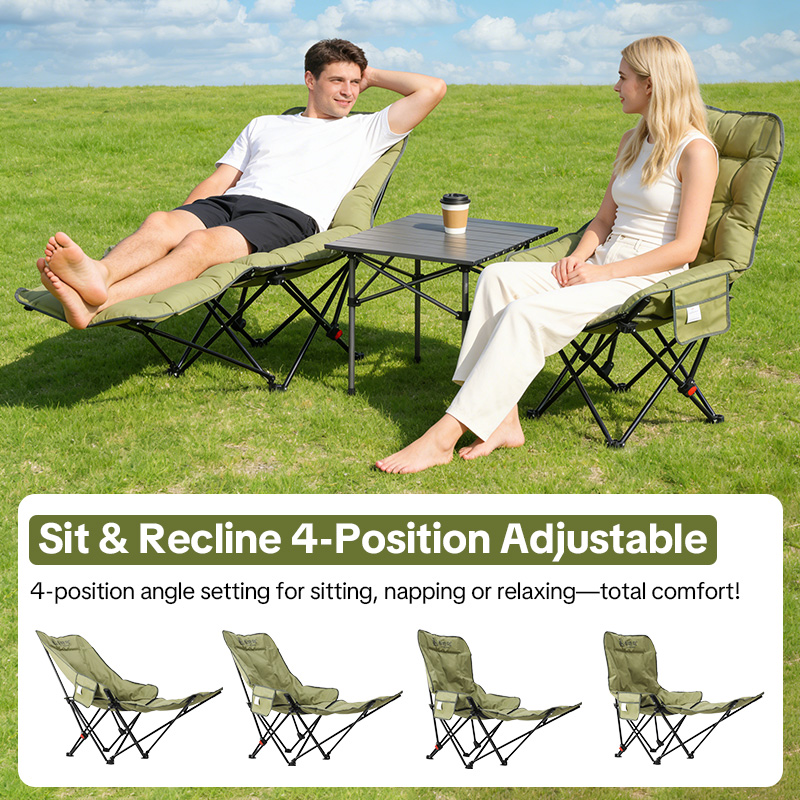 Adjustable High Back Reclining Camping Chair Custom Logo