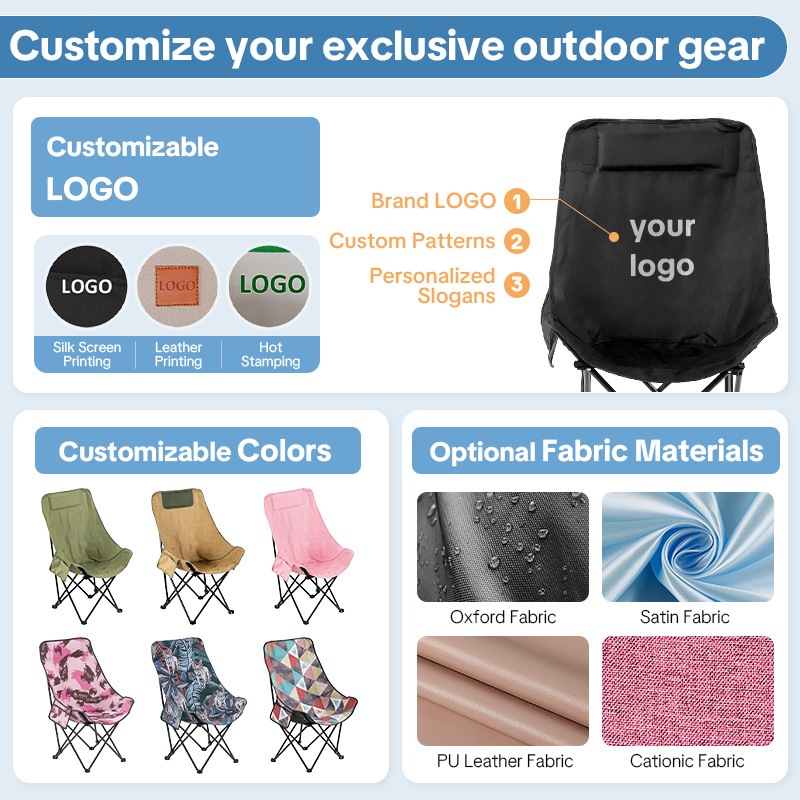 High-Back Moon Camping Chair – Portable Chairs with Carry Bag