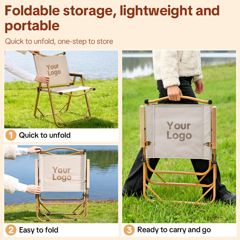 Heavy-Duty Custom Camping Chairs Wholesale - Personalized Your Logo on Portable Folding Beach Chair for Outside