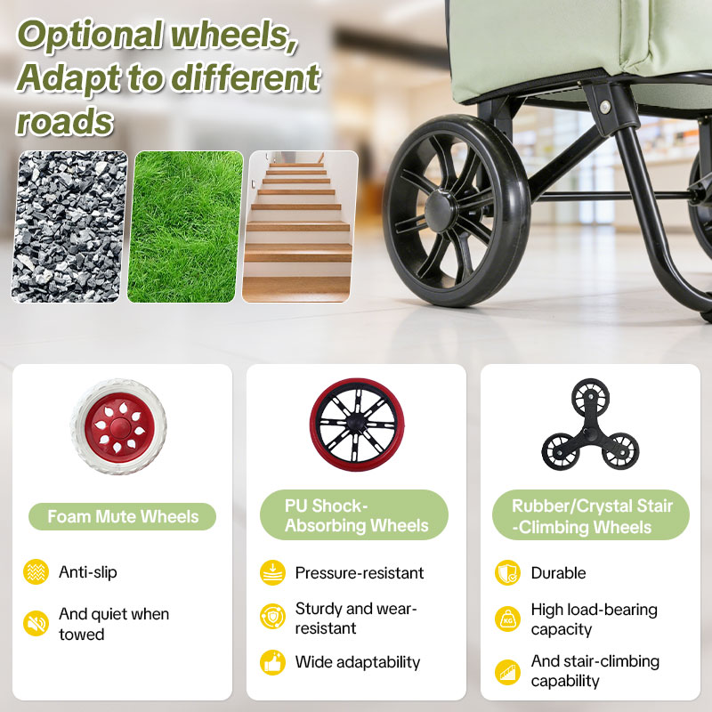 Custom Shopping Cart for Groceries with Wheels | Rolling Personal Hand Truck & Stair Climbing Cart Trolley Dolly – Foldable Heavy Duty with Removable Bag