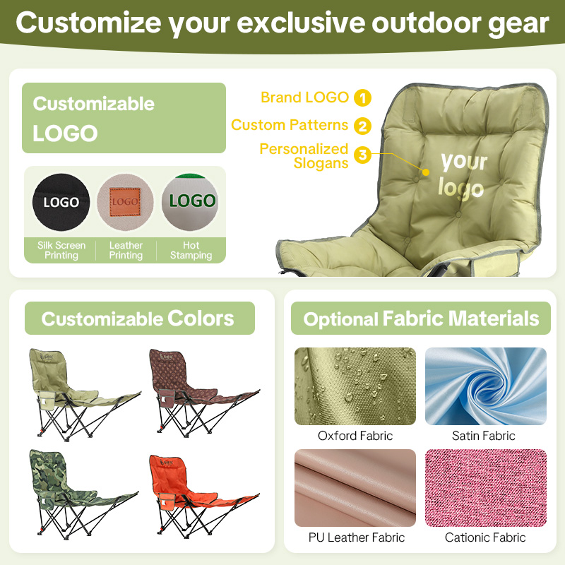 Adjustable High Back Reclining Camping Chair Custom Logo