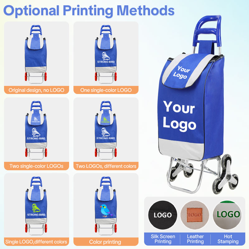 Customize Shopping cart for Groceries with Wheels and Removable Bag and Rolling Personal Handtruck Stair Climbing Cart