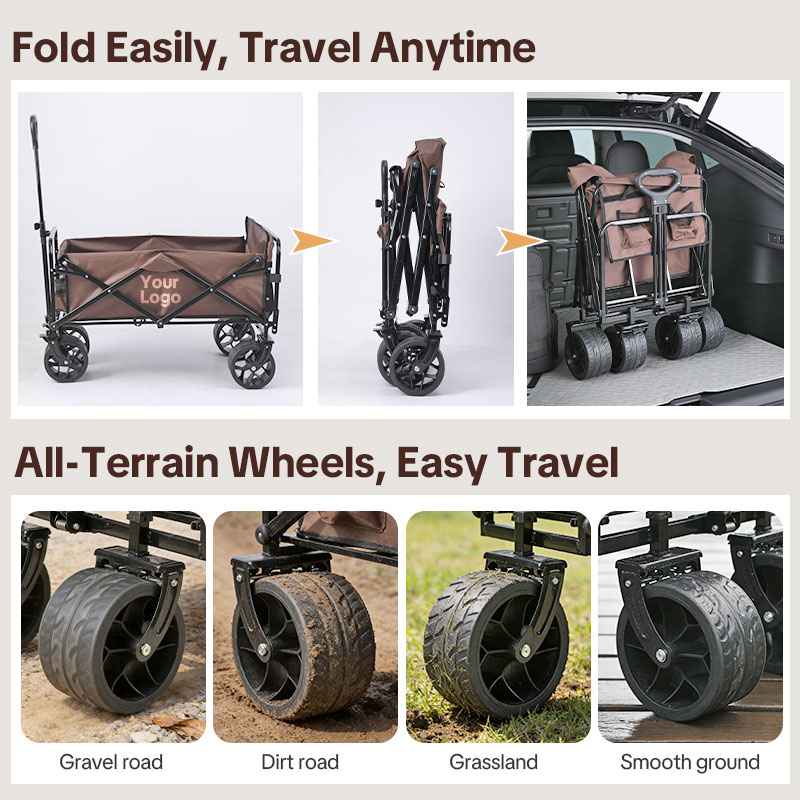 Custom Collapsible Wagon Cart | Personalized Heavy Duty Folding Wagon for Camping, Beach & Garden | Build Your Own Utility Cart with Wheels