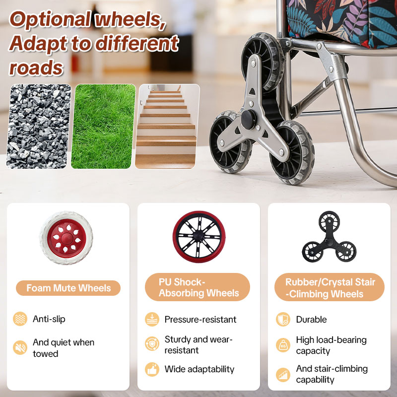 Custom Logo Printed Heavy-Duty Stair Climber Trolley , Foldable Grocery Cart with Wheel for Apartments & Condos-strongbird