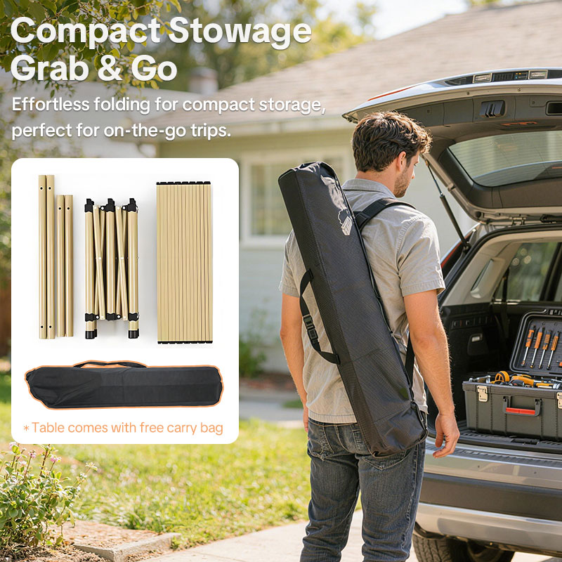 Folding Carbon Steel Roll-Top Camping Table STRONG BIRD Outdoor Product