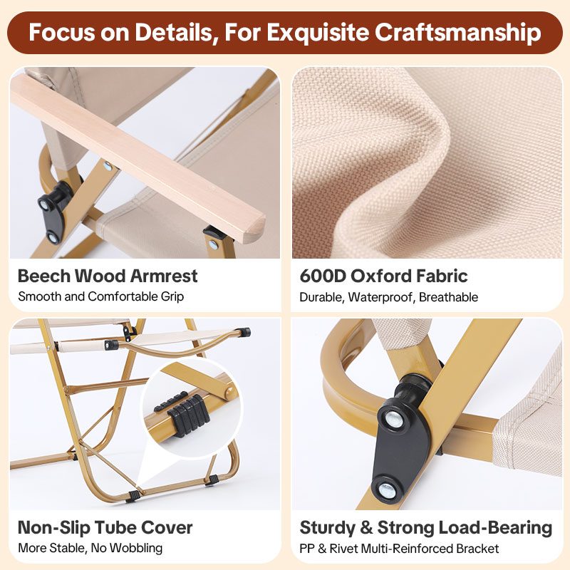 Heavy-Duty Custom Camping Chairs Wholesale - Personalized Your Logo on Portable Folding Beach Chair for Outside