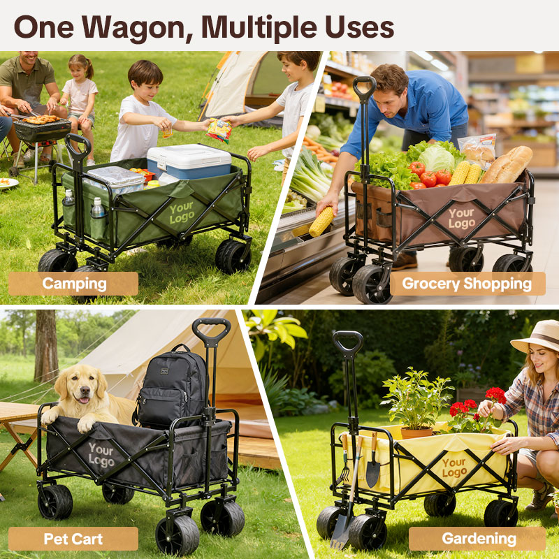 Custom Collapsible Wagon Cart | Personalized Heavy Duty Folding Wagon for Camping, Beach & Garden | Build Your Own Utility Cart with Wheels
