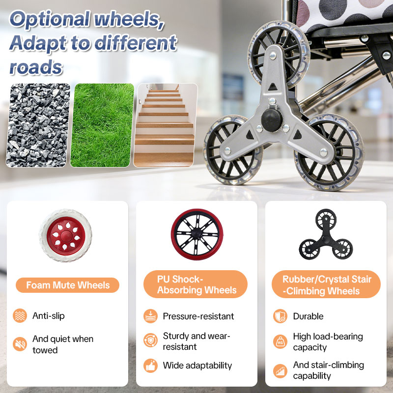 Customizable 2-in-1 Grocery Cart with Wheels, Foldable Shopping Cart with Full Platform & Stair Climber Trolley Dolly for Shopping, Moving & Laundry (Logo Printing Available)-strongbird