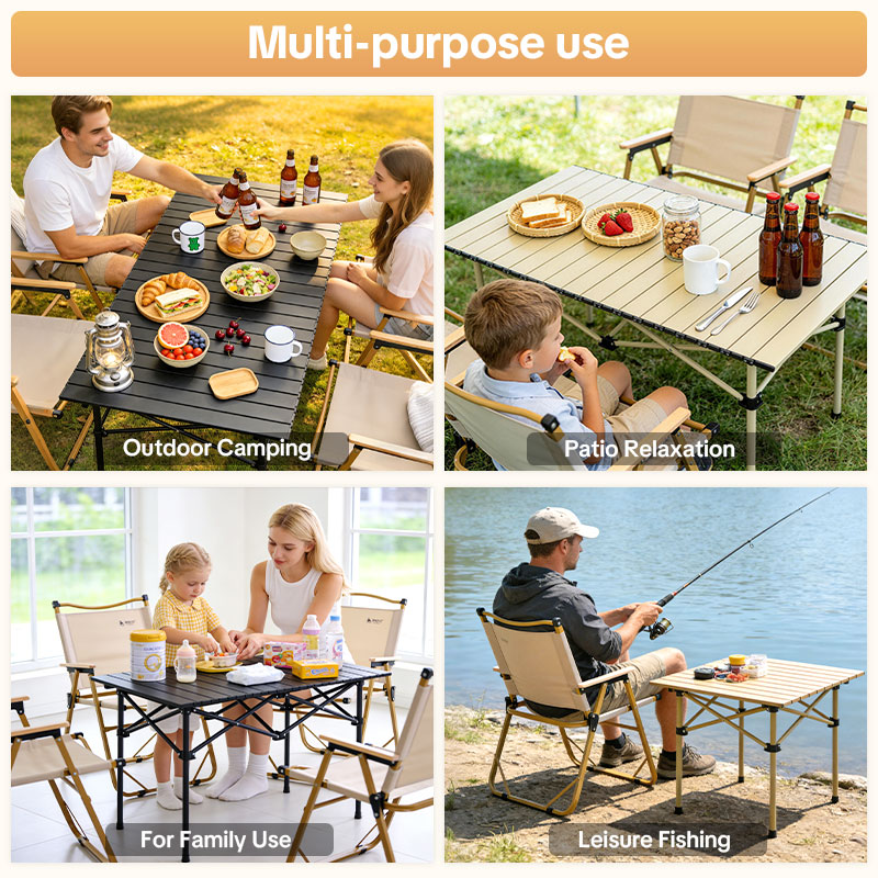 Folding Carbon Steel Roll-Top Camping Table STRONG BIRD Outdoor Product
