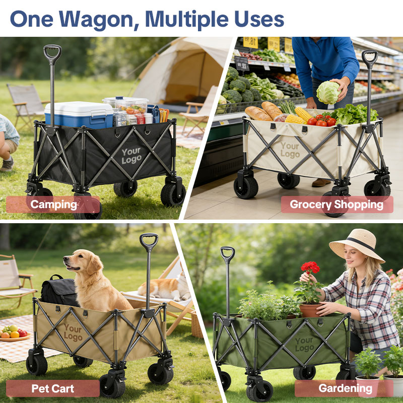 Grocery Shopping Wagon Foldable Utility Wagon Outdoor Cart